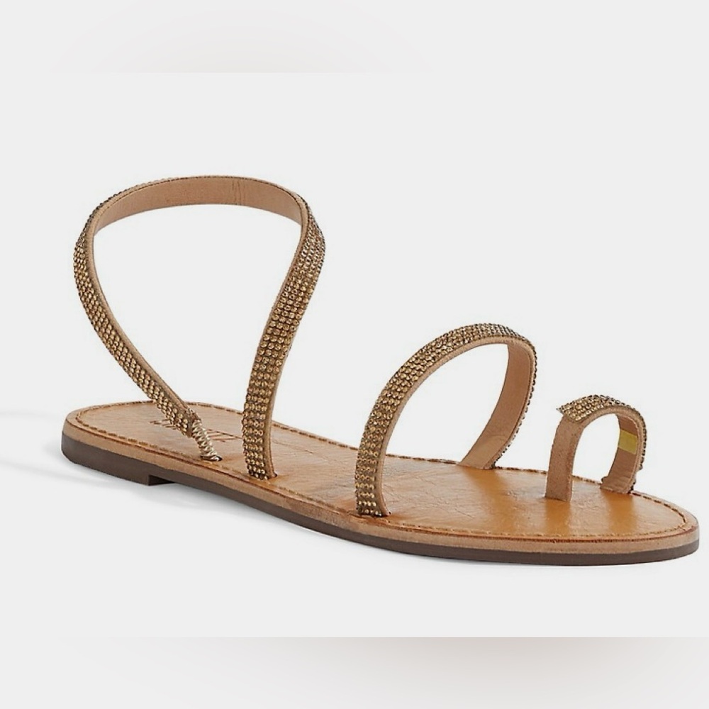 Schutz Mariah Glitter-Strap Flat Sandals